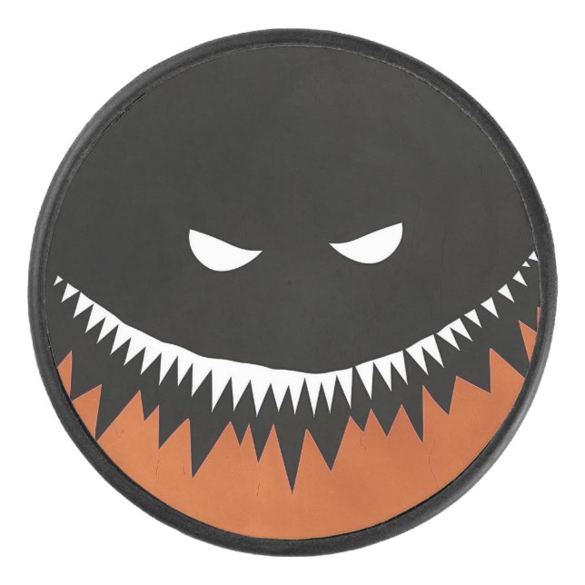 Halloween Monster Eishockey Puck (Vorderseite)
