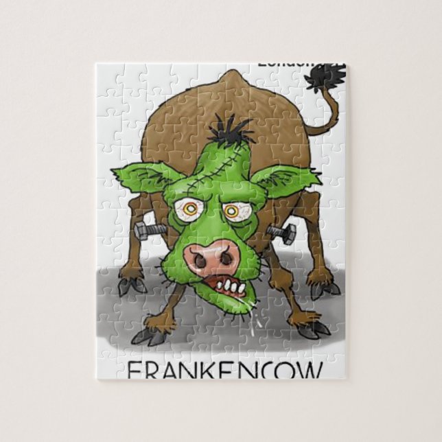 Halloween Monster Funny Cow Geschenke Puzzle (Vertikal)
