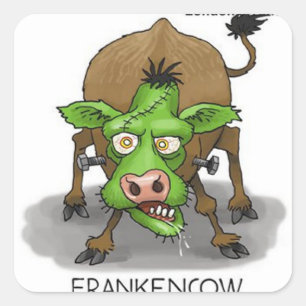 Halloween Monster Funny Cow Geschenke Quadratischer Aufkleber