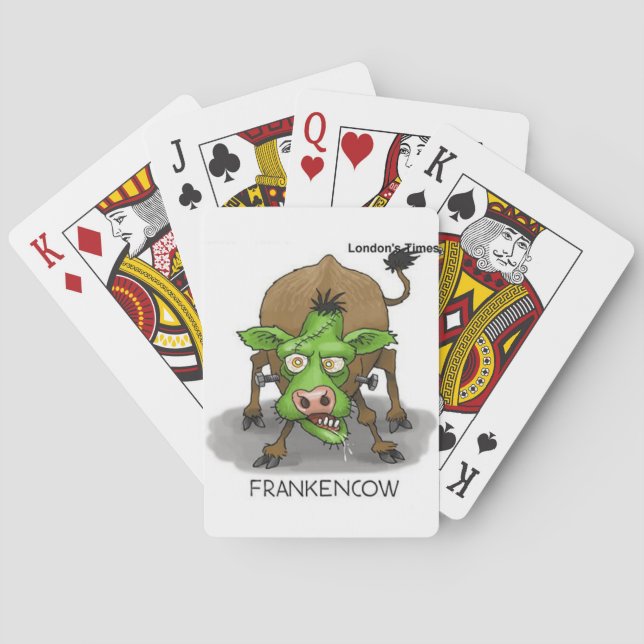 Halloween Monster Funny Cow Geschenke Spielkarten (Rückseite)