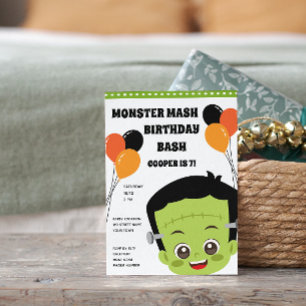 Halloween-Monster-Geburtstags-Einladung Einladung