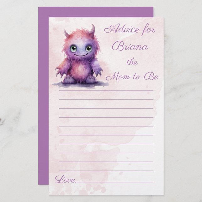 Halloween Monster Girl Babyduschberatung für Mama (Vorne/Hinten)