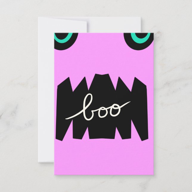Halloween Monster Huge Teeth Boo Karte (Vorderseite)