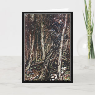 Halloween-Monster in einem Baumarthur-Rackham Karte