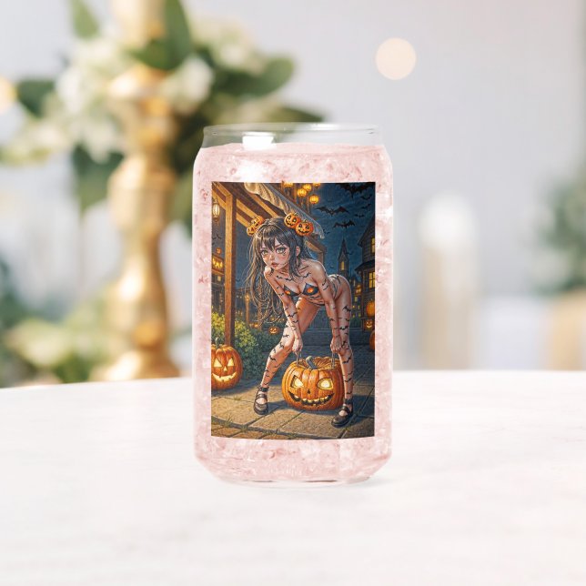 Halloween Monster Jack-o-Lantern & Bat Vixen Girl Dosenglas (Insitu (Hochzeit))