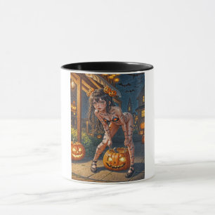 Halloween Monster Jack-o-Lantern & Bat Vixen Girl Tasse