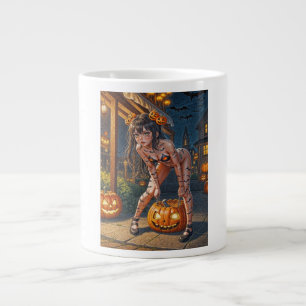 Halloween-Monster Jack-o-Lantern und Fledermaus-Vi Jumbo-Tasse
