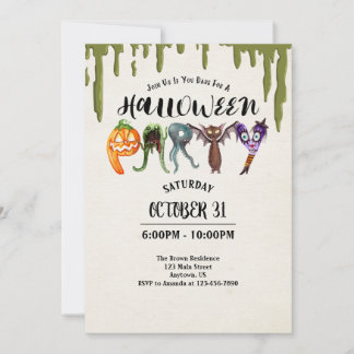 Halloween Monster Letters Halloween-Party Einladung
