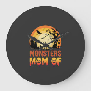 Halloween-Monster-Mama der Skelettfamilie Große Wanduhr