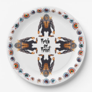 Halloween Monster-Mash-Ansammlung Pappteller
