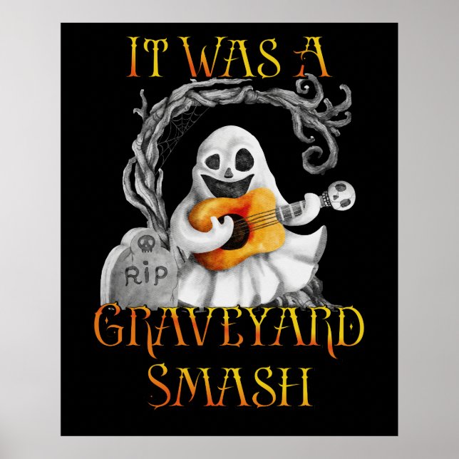 Halloween Monster Mash Ghost Graveyard Smash Poster (Vorne)