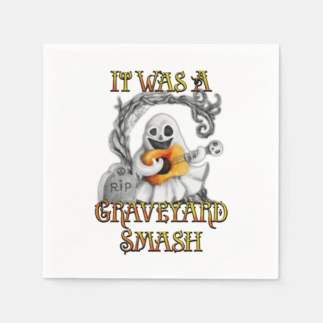 Halloween Monster Mash Ghost Graveyard Smash Serviette (Vorderseite)