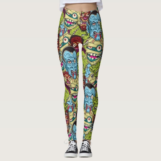 Halloween Monster Mash Leggings (Vorderseite)
