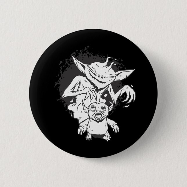 Halloween-Monster mit Creaturdesign Button (Vorderseite)
