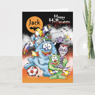 Halloween Monster, mit Fußball Karte