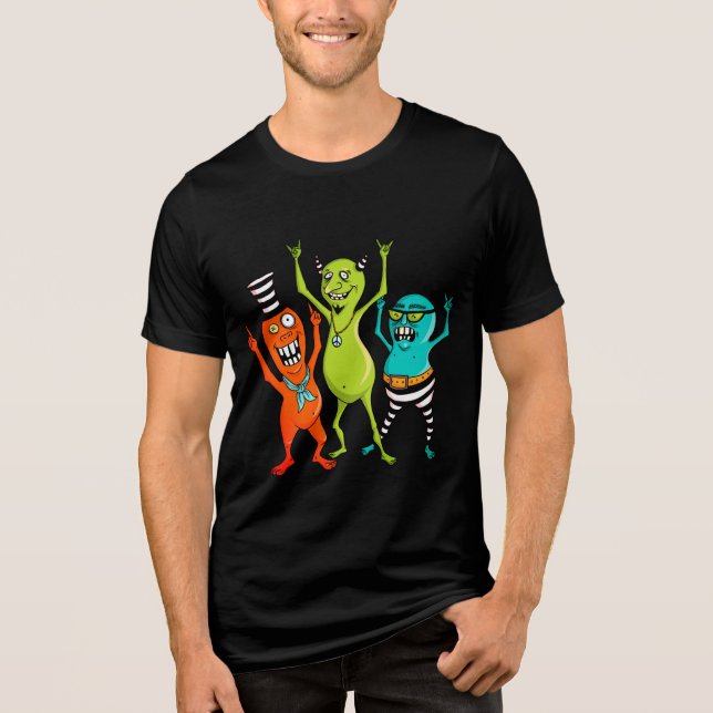 Halloween Monster-Party Tri-Blend Shirt (Vorderseite)