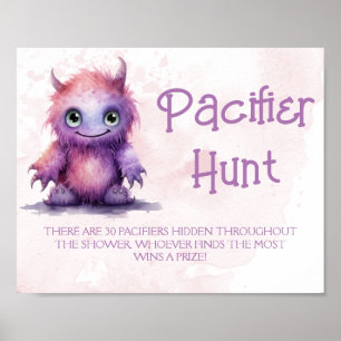 Halloween-Monster-Schnuller-Jagd-Baby-Shower-Spiel Poster