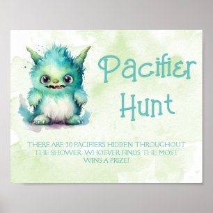Halloween-Monster-Schnuller-Jagd-Baby-Shower-Spiel Poster