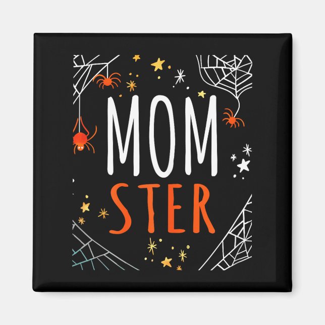 Halloween-Monster-Spinnennetz-Design  Magnet (Vorne)