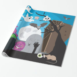 Halloween Monster Szene Geschenkpapier