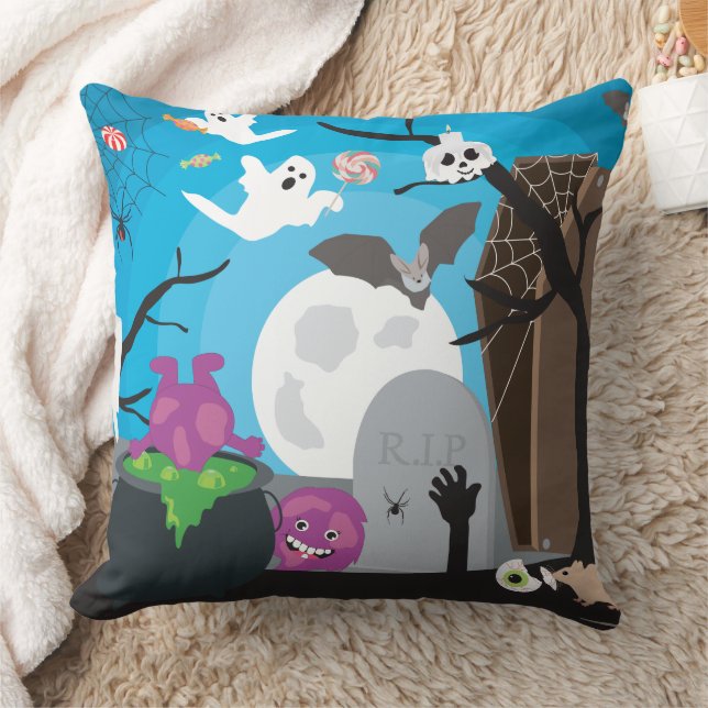 Halloween Monster Szene Kissen (Decke)