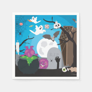 Halloween Monster Szene Serviette