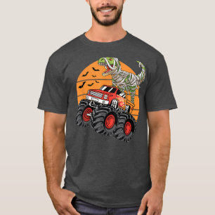 Halloween Monster Truck Crash Dinosaurier T re T-Shirt