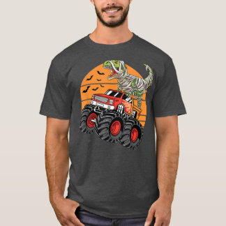 Halloween Monster Truck Crash Dinosaurier T re T-Shirt