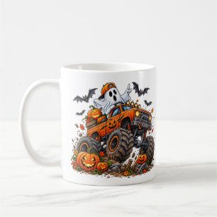 Halloween-Monster-Truck-Kürbis-Geist-Fahrer-Lustig Kaffeetasse