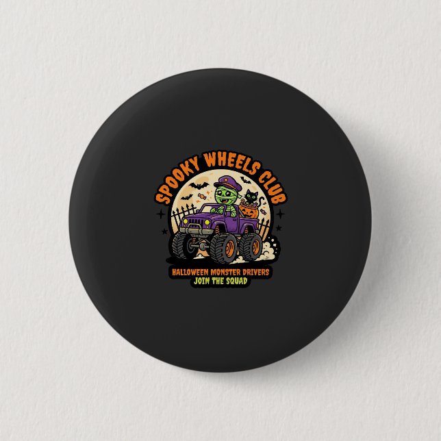 Halloween-Monster-Truck-Nacht Button (Vorderseite)