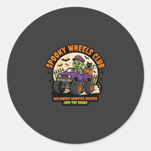 Halloween-Monster-Truck-Nacht Runder Aufkleber