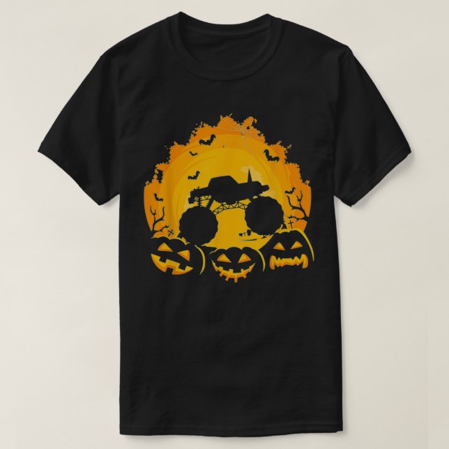 Halloween Monster Truck Pumpkin Kostüm für Jungen  T-Shirt (Design vorne)