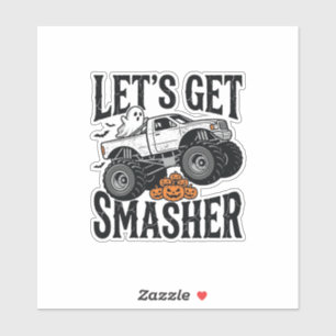 Halloween-Monster-Truck-Zerstörer Vintage-Shirt De Aufkleber