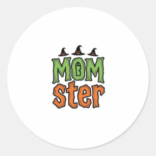 Halloween-Monster-Vintage-Mom-Shirt-Design_1 Runder Aufkleber