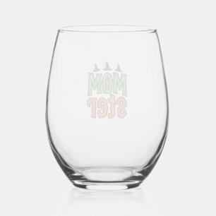 Halloween-Monster Vintage-Mom-Shirt-Design_1 Weinglas Ohne Stiel