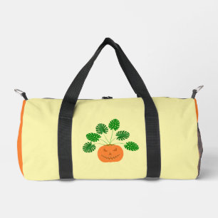 Halloween Monstera Pflanze in Kürbis Duffle Bag
