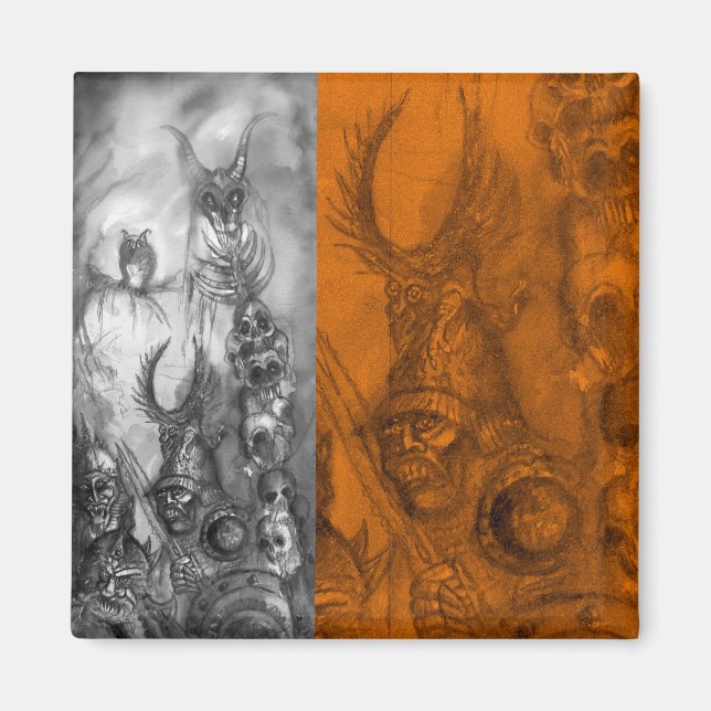 HALLOWEEN MONSTERS / ORK WAR Fantasy Magnet (Vorne)