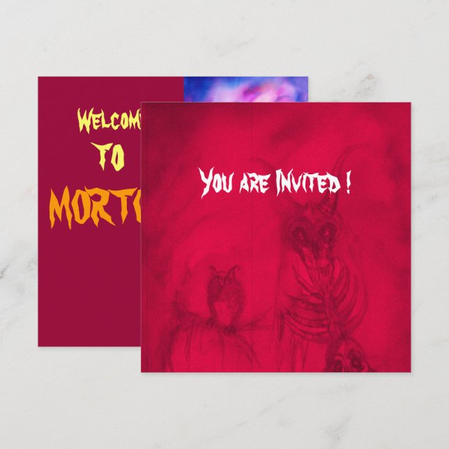 HALLOWEEN MONSTERS / ORKKRIEG EINLADUNG (Vorne/Hinten)