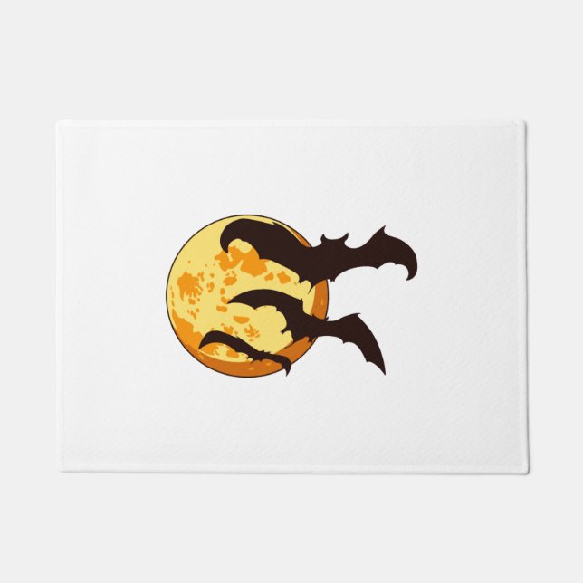 Halloween Moon & Bats Fußmatte (Vorderseite)