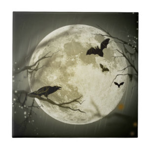 Halloween Moon Fliese