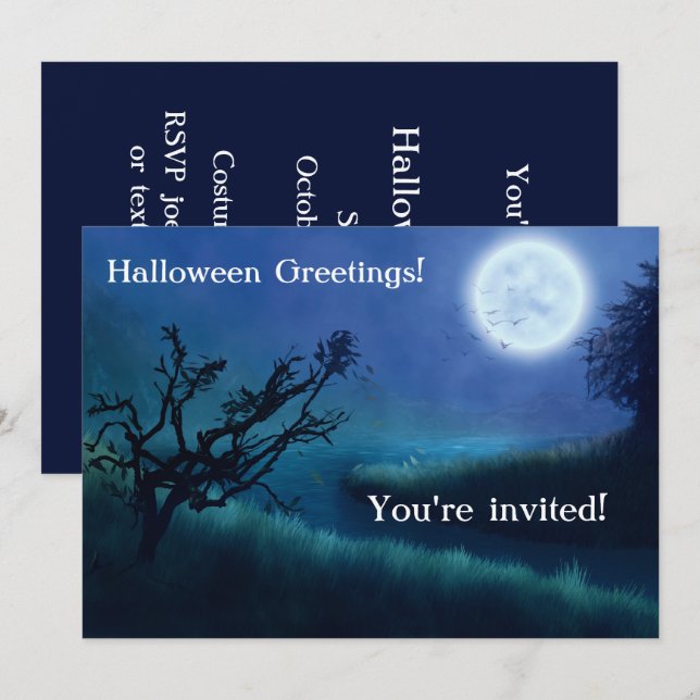 Halloween Moon in der Nacht in den Schatten von Bl (Vorne/Hinten)