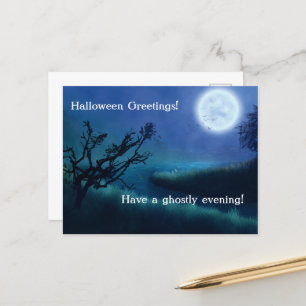 Halloween Moon in der Nacht in den Schatten von Bl Feiertagspostkarte
