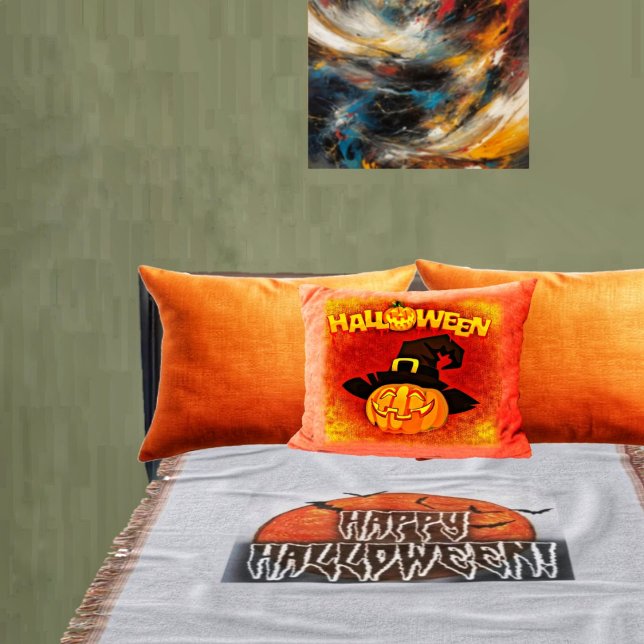 Halloween Moon-PG Decke (This Halloween Moon Throw Blanket is attractive, and blends in well with your Halloween decor!)