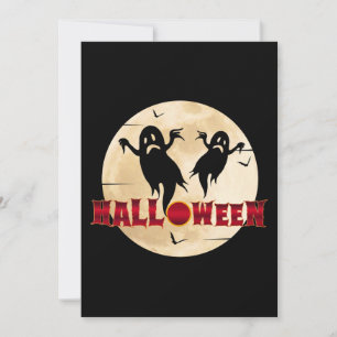 Halloween Moon Silhouette Gespenster Einladung