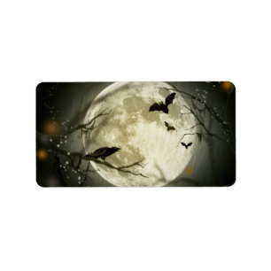 Halloween Moon Spooky Crows Adressaufkleber