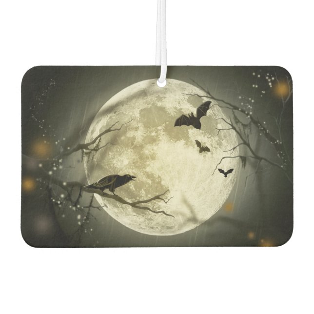 Halloween Moon Spooky Crows Autolufterfrischer (Vorderseite)