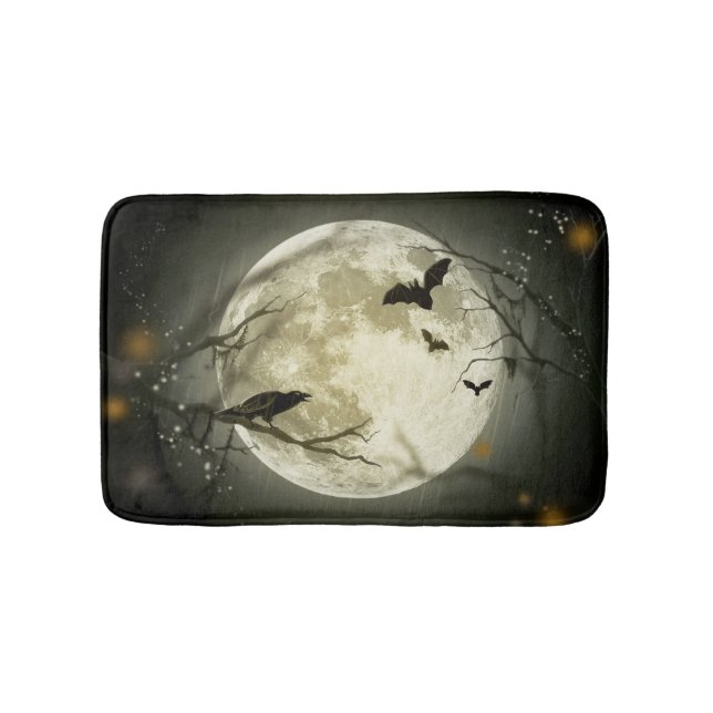 Halloween Moon Spooky Crows Badematte (Vorderseite)