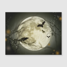 Halloween Moon Spooky Crows Magnetkarte