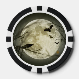 Halloween Moon Spooky Crows Pokerchips