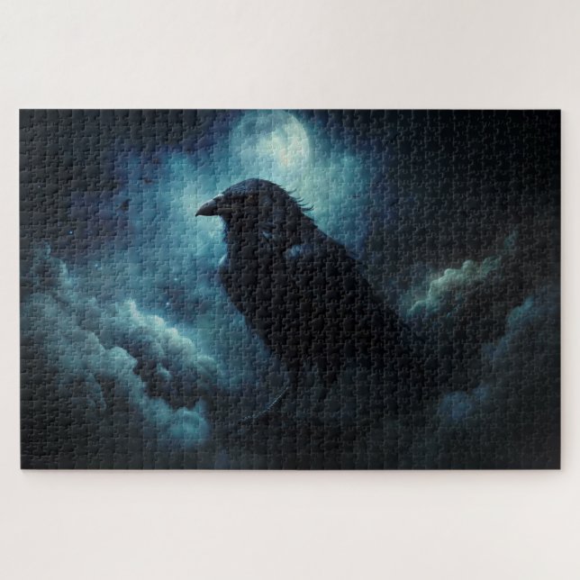 Halloween Moon Spooky Crows Puzzle (Horizontal)